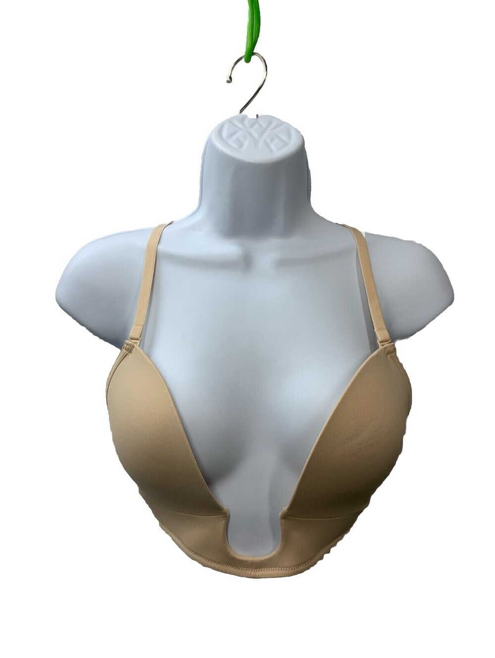 Fullness Ultra Deep Cleavage Push Up Padded Low Cut Plunge V Bra Size 36C Beige